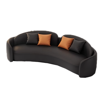 广视杰 弧形沙发 皮革