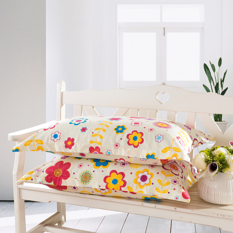 时妃家纺 纯棉枕套一对价 全棉枕头套 单人 全棉枕套 包邮