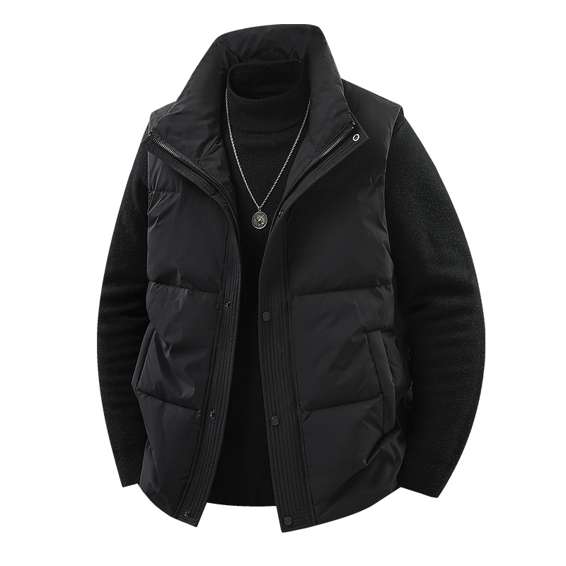 户外运动可二开马甲男无袖背心立领羽绒马甲保暖青少年外套男