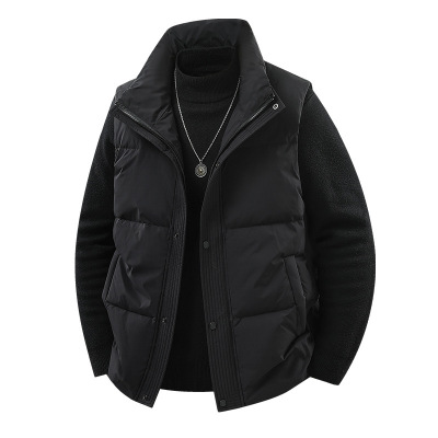 户外运动可二开马甲男无袖背心立领羽绒马甲保暖青少年外套男