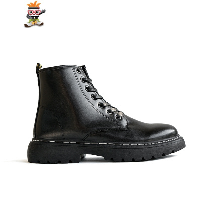 2020春季新款高帮马丁靴男复古潮牌工装靴英伦风机车靴子韩版皮鞋闪潮