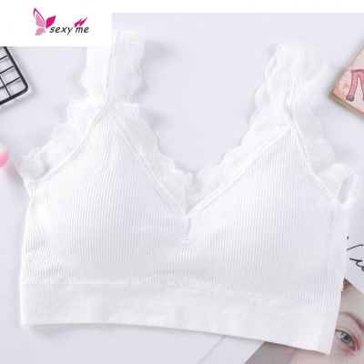 无钢圈内衣少女学生小抹胸聚拢胸罩蕾丝性感美背文胸瑜伽薄款FISHBASKET胸罩