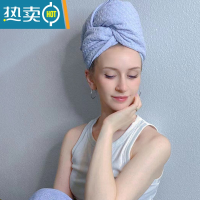 敬平广州发@干发帽王者地位|肉球妈咪 纤维速干华夫干发帽 艾莎蓝 [waffle华夫]