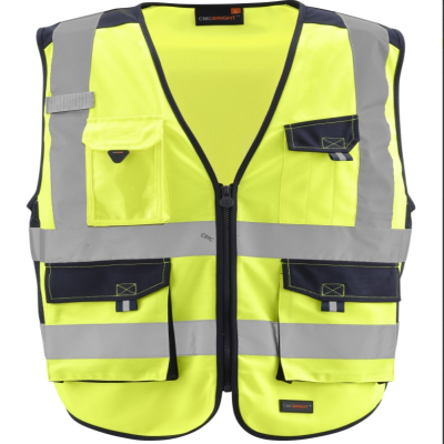 CMCBRIGHT反光背心 拉链式反光衣 环卫施工工地汽车交通安全警示V22001Y 荧光黄 L