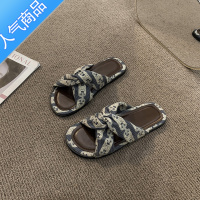 SUNTEK小香风凉鞋女款绝美配裙子平底2023夏季新款法式高级感凉拖鞋外穿