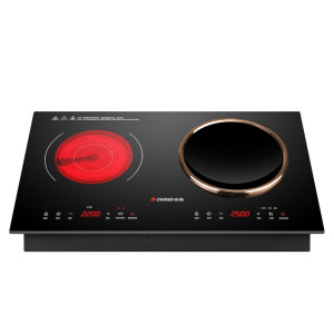 志高嵌入式电磁炉双灶凹面3500W大功率双头电磁灶台嵌式电灶家用双灶电陶炉 35A1