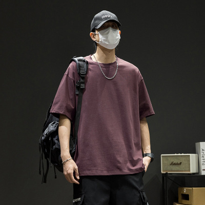 夏季奥代尔蜡染230g重磅短袖T恤潮牌男女同款落肩宽松炒雪花男装