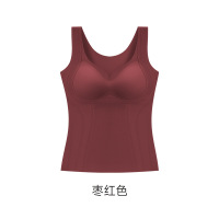 保暖7A无痕背心内衣带胸垫液态提拉打底衫裸感女士美背文胸