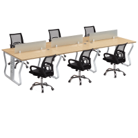 迅迈 六人位+椅1200*3600*750mm 员工位 职员办公桌 电脑桌 屏风卡座 财务屏风工位