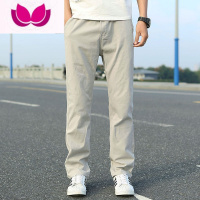 七斓春季水洗工装裤薄款男式青年休闲长裤直筒运动加肥大码宽松裤子