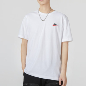 耐克(Nike)男女同款经典款短袖春夏季新款情侣潮流时尚运动服舒适透气休闲半袖T恤 AR4999-100/红色小logo