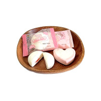 喔喔棉花糖爱心形夹心棉花糖草莓味散装婚庆结婚喜糖零食品500g