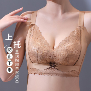 内衣女薄款性感蕾丝小胸聚拢上托显大调整型收副乳大胸显小文胸罩_2