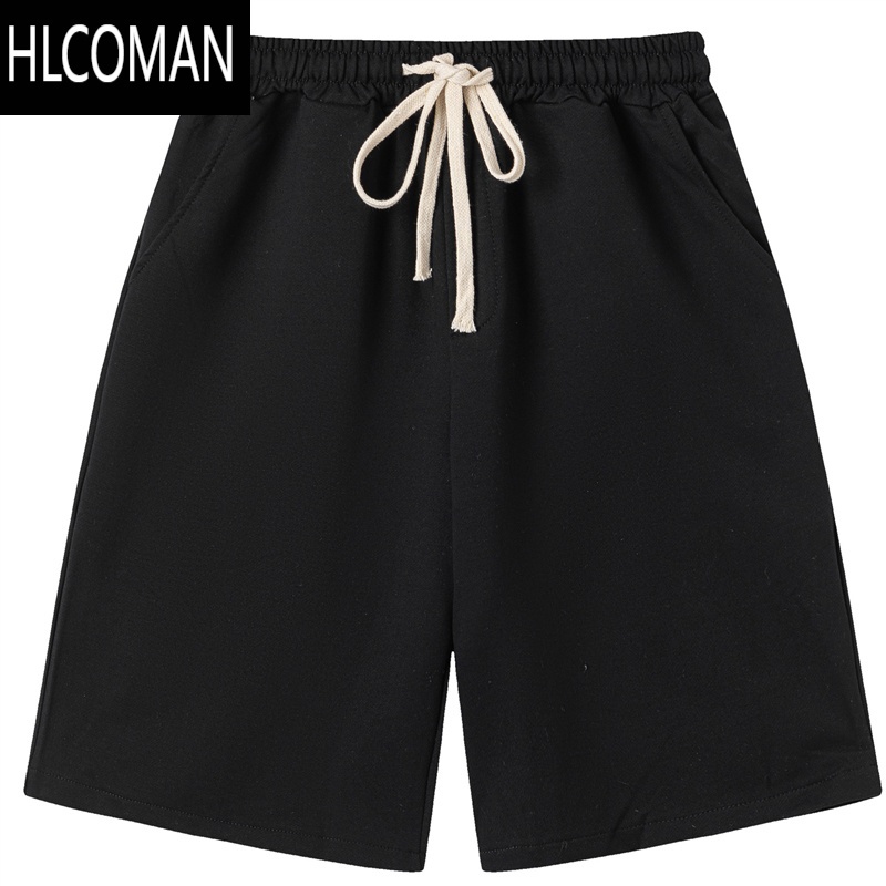 HLCOMAN短裤男大码直筒宽松百搭韩版港风潮流ins纯色中裤运动原宿五分裤