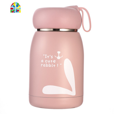 保温杯男女士304不锈钢学生水杯子大容量儿童壶便携可爱茶杯 FENGHOU 静谧蓝+杯套