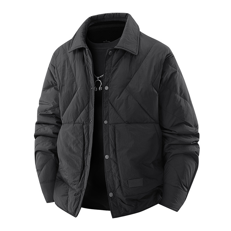 羽绒服男士冬季新款潮流百搭翻领工装保暖时尚潮流面包服男装外套