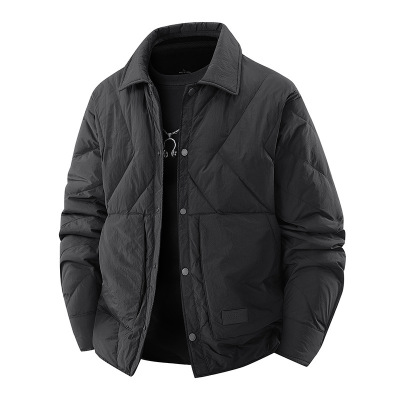 羽绒服男士冬季新款潮流百搭翻领工装保暖时尚潮流面包服男装外套