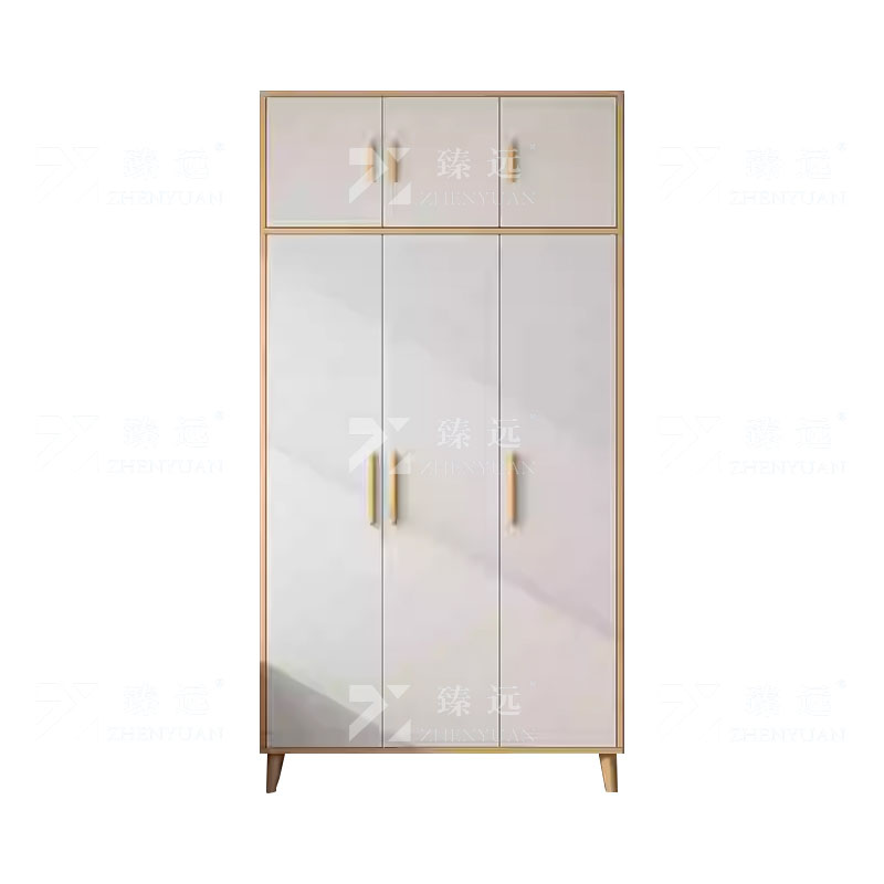 臻远ZY4022362简约木质衣柜加高顶柜衣服收纳柜 三门无抽