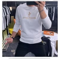 新款欧货卫衣男长袖体恤战马烫钻圆领秋冬T恤打底衫潮流套头时尚