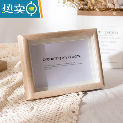 敬平原木色洗照片打印加做成相框摆台高级感相片洗印6寸7六5立体木质8 立体白橡木色+卡纸 [真玻璃]8寸(可放15.2*