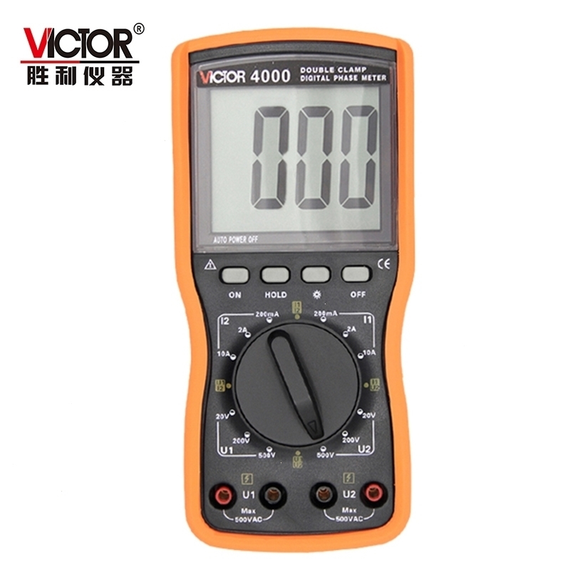 胜利仪器victor双钳数字相位伏安表三相相序检测仪多功能数字相位表vc