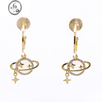 JiMi「猫眼宇宙」秘星球蚊香盘耳夹无耳洞女月溅星河耳环小众耳饰冬