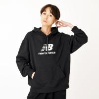 New Balance女士宽松叠标连帽卫衣春夏季潮流运动百搭拼接连帽衫