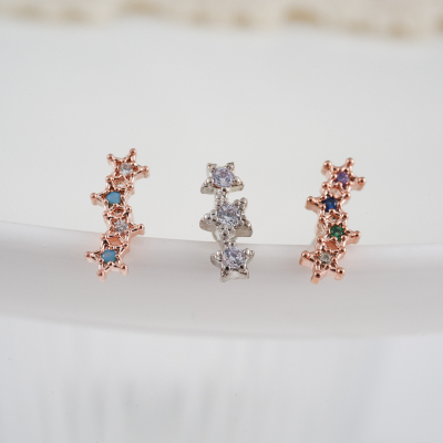 韩国蓝钻小星星钛钢杆螺丝拧耳骨钉2025新送女朋友老婆情人节七夕生日礼物