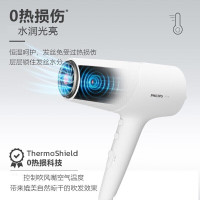 飞利浦(PHILIPS)防护伞吹风机家用2200W大功率4000万负离子恒温护发速干电吹风生日礼物送女友 BHD501