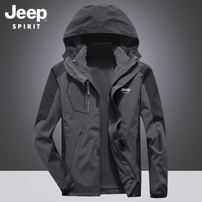 吉普冲锋衣男款外套春季三合一2025新款官方正品春秋爸爸夹克男士