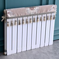 欧式暖气片罩装饰罩子布艺防尘套老式遮挡盖布遮挡帘保护套卫生 凌云咖色 长度200cm*厚度10cm*高度(含穗)20cm