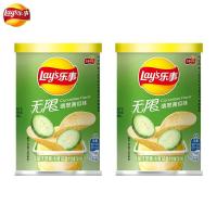 乐事薯片罐装40g*2桶膨化食品土豆片办公室解馋小零食休闲食品小吃(黄瓜味)