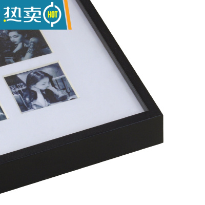 敬平48宫格相框九宫格画框定制情侣照片结婚diy摆台婚纱纪念生日礼物 黑砂纹[铝合金相框] [9宫格]30×30cm+洗