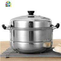 加厚复底二层不锈钢蒸锅家用加厚火锅双层汤锅蒸馒头锅具 FENGHOU 32cm二层加厚-83V