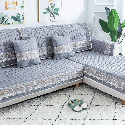 家柏饰(CORATED)四季通用防滑沙发垫坐垫子布艺全包萬能沙发套罩沙发盖布沙发巾 罗兰灰 70*90cm