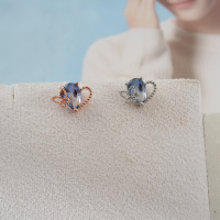 JDA韩国进口耳钉 爱心 海蓝钻 蝴蝶 甜美 耳骨钉耳蜗耳门钉送女朋友老婆情人节七夕生日礼物