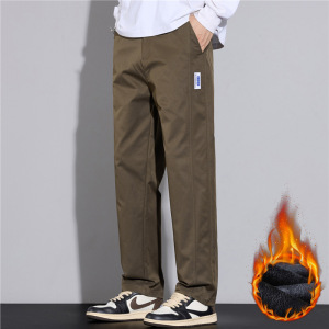 秋冬新款休闲裤时尚潮流厚款保暖加绒长裤轻奢商务风百搭直筒男裤