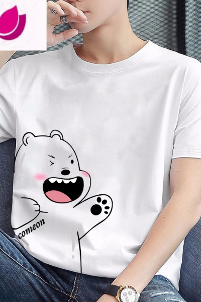 七斓夏装短袖男潮流休闲上衣半袖青年冰丝t恤2023新款宽松圆领体恤衫