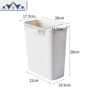 创意厨房悬挂式垃圾桶杂物收纳篮厨柜挂式蔬菜果皮塑料杂物盒子 三维工匠 TH12057简式挂式垃圾桶白