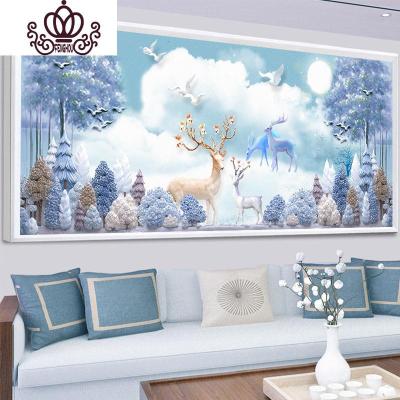 封后画2020年新款满钻麋鹿客厅欧式水晶5d十字绣点砖石秀满钻全贴-210*80厘米钻量多百分之三十终生免费补钻一