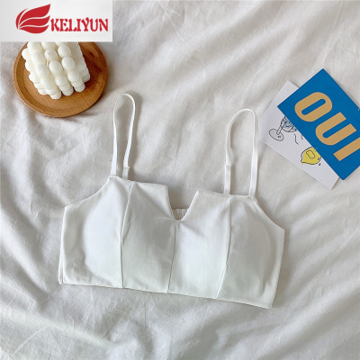 可莉允薄款学生抹胸式女生内衣女防走光无钢圈少女小胸聚拢背心式文胸抹胸