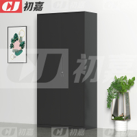 初嘉WJGT-032钢制文件柜窄边资料柜拆装档案柜带锁储物柜纯黑铁门文件柜