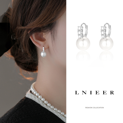 925纯银施家珍珠耳扣ins轻奢高级感银耳钉2025年新款珍珠耳环耳圈送女朋友老婆情人节七夕生日礼物