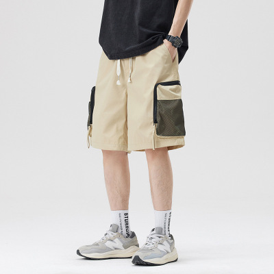 夏季薄款纯色短裤休闲男士短裤百搭日常抽绳宽松五分裤运动潮牌裤