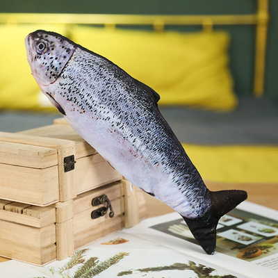 跳跳鱼玩具儿童网红鱼玩具宝宝仿真新款电动跳跳鱼会动的游泳摇摆鱼抖音同款鲑鱼款USB充电30厘米