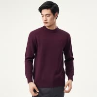 恒源祥羊毛衫男100纯羊毛加厚冬季本命年大红色毛衣女打底情侣装