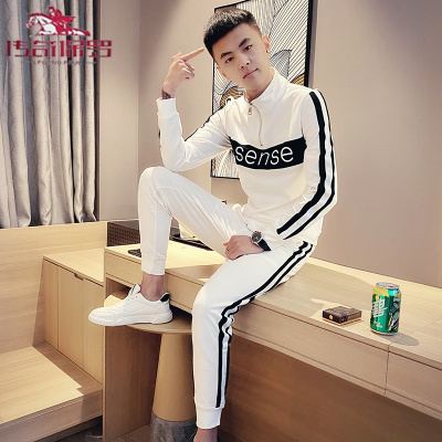 传奇保罗（CHUANQIBAOLUO）春款时尚社会小伙休闲运动套装男韩版修身两件套网红卫衣男潮帅气