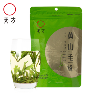 [中华特色]池州馆 春茶天方茶叶50g/袋装黄山毛峰绿茶雨前高山浓香型 安徽茶叶 华东