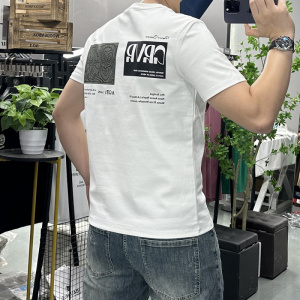 夏季新款短袖T恤男装上衣丝光棉修身圆领半袖抖音时尚打底衫