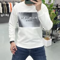 欧货时尚男士卫衣潮流反光长袖字母男装修身打底衫套头上衣秋冬潮
